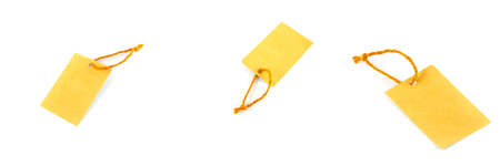 brown tag on a white backgroundの写真素材