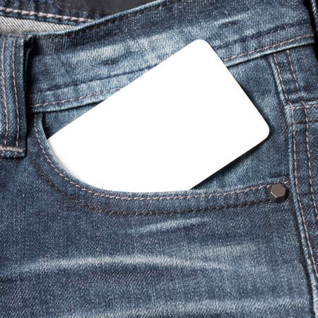 business card in jean pocket pantsの写真素材