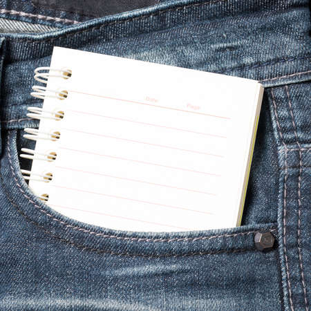 notebook paper in jean pocket pants