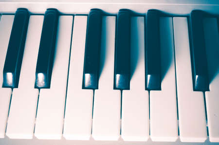 close up on piano key vintage styleの写真素材