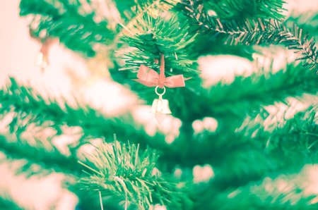 small bell on christmas tree vintage styleの写真素材