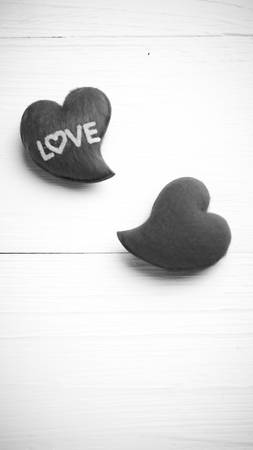heart shave on white table black and white tone color styleの写真素材