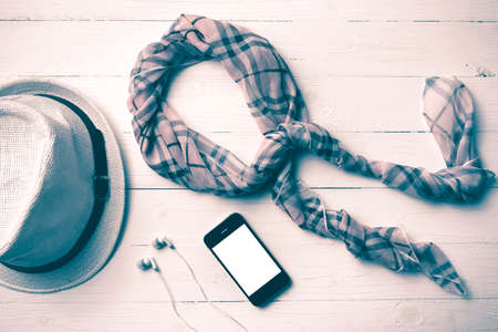 summer tools over white table vintage styleの写真素材