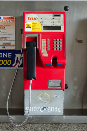 BANGKOK,THAILAND - 2 FEBRUARY 2017 : Public telephones dirty in Bangkok, Thailand.のeditorial素材