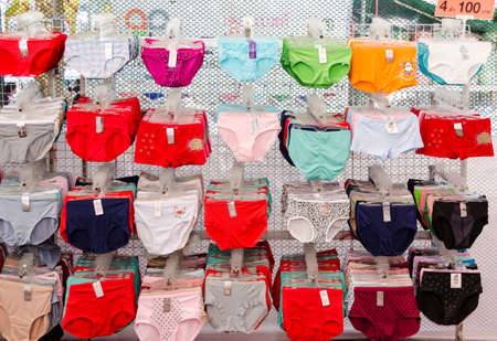 BANGKOK,THAILAND - 2 FEBRUARY 2017 : hanging of women's under wear for sellingのeditorial素材