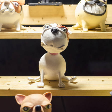 Decorative puppy/dog. Children's rooms, interior, garden decor. Ceramic statue