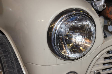 BANGKOK,THAILAND - 2 FEBRUARY 2017 : close up of car light classical mini cooperのeditorial素材