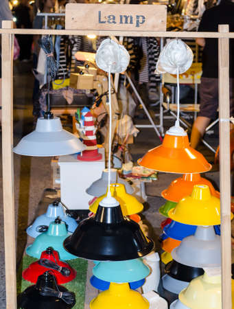 BANGKOK,THAILAND - 2 FEBRUARY 2017 : Selling classic vintage lamp at Jatujak Green night marketのeditorial素材