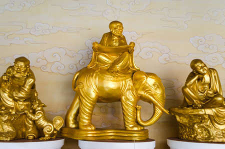 chinese gold buddha statueの写真素材