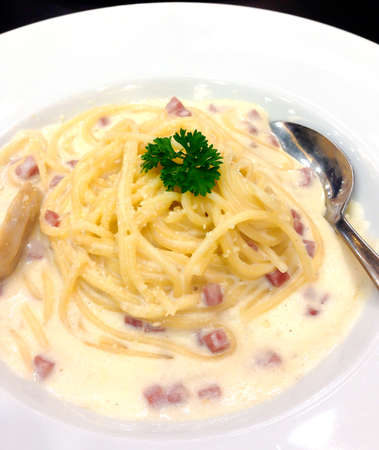 spaghetti carbonaraの写真素材