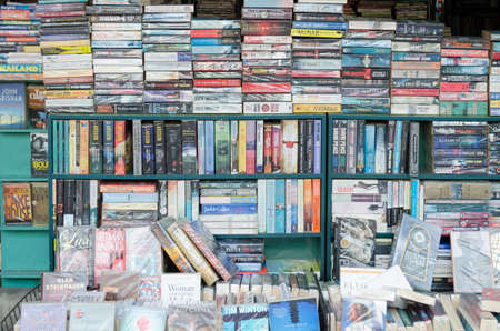 BANGKOK,THAILAND - 19 FEBRUARY 2017 : Exterior view of book shop at Jatujak Market on February 19,2017 Bangkok, Thailand. Jatujak Market is the largest market in Thailand.のeditorial素材