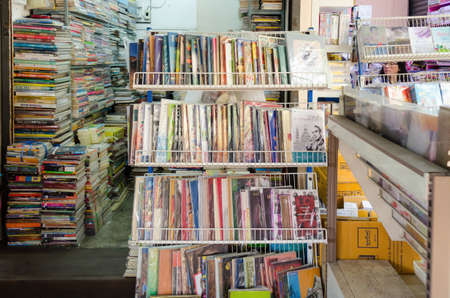 BANGKOK,THAILAND - 19 FEBRUARY 2017 : Exterior view of book shop at Jatujak Market on February 19,2017 Bangkok, Thailand. Jatujak Market is the largest market in Thailand.のeditorial素材