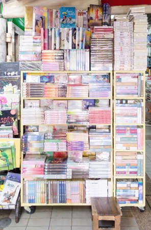 BANGKOK,THAILAND - 19 FEBRUARY 2017 : Exterior view of book shop at Jatujak Market on February 19,2017 Bangkok, Thailand. Jatujak Market is the largest market in Thailand.のeditorial素材