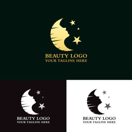 Beauty Logo - Beauty woman fashion logo. Golden Abstract vector template.のイラスト素材