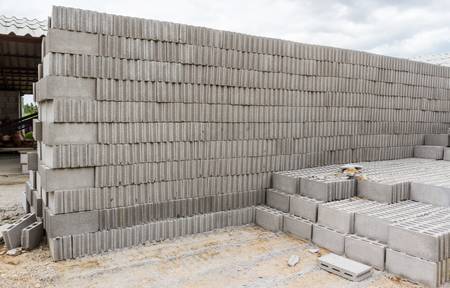 Concrete solid brick are stacked layers.For sale.の写真素材