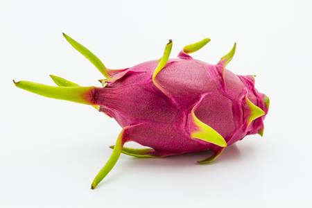 The dragon fruit on a white background.の写真素材