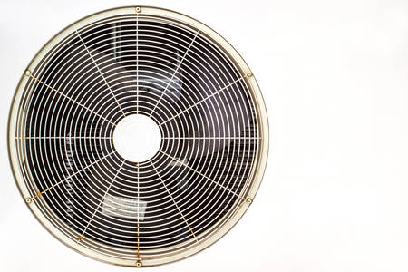 air conditioner fan on white background の写真素材
