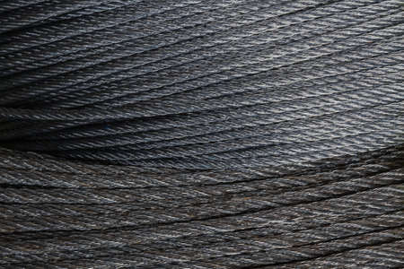 Close up metal cable background. Wire rope texture.