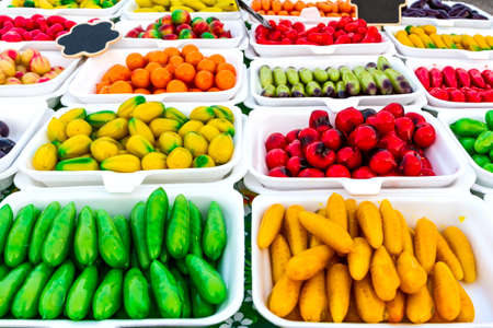 Thai marzipan thai dessert made from nut and jelly.