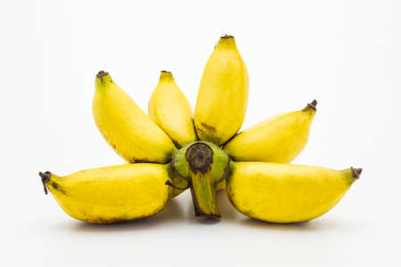 Bunch of ripe bananas isolated white background.の写真素材