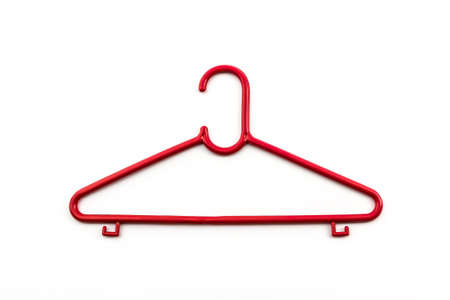 Colorful of hanger clothes on white background の写真素材
