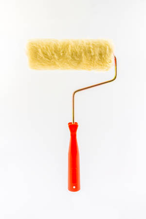 Paint roller brush isolated on White Background. の写真素材