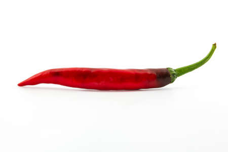 Red hot chili pepper on a white background. 