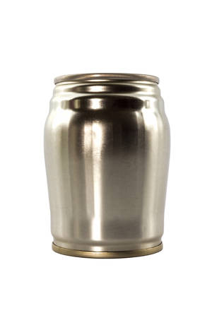 Aluminium tin can isolated on a white backgroud.