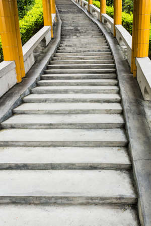 Long abstract staircase in a park, China.の写真素材