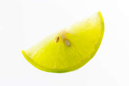  Fresh lime slices isolated on white background. の写真素材