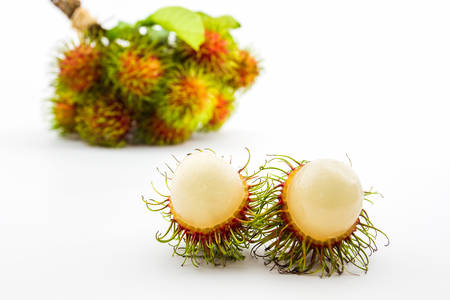 Fresh sweet rambutan,tropical fruit in Thailand の写真素材