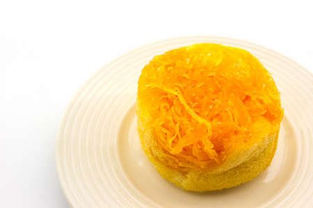 Ancient Thai dessert "egg cake recipe, made with eggs and flour. の写真素材