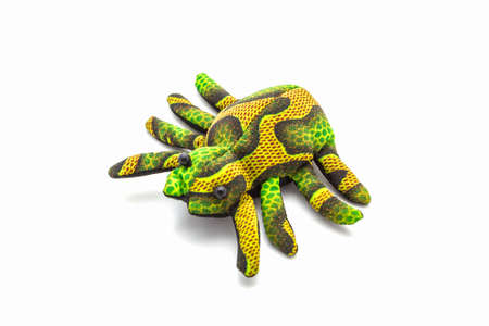 Artificial colorful of animal made from cloth on white background. 