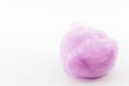 Purple spun sugar on white background, Cotton Candy. の写真素材