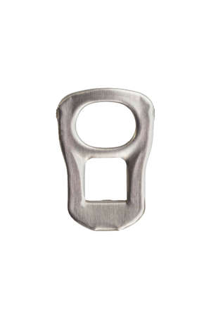 Alumimun can pull tab isolated on white background. 