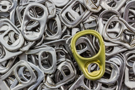 Group of can pull tab texture background. 