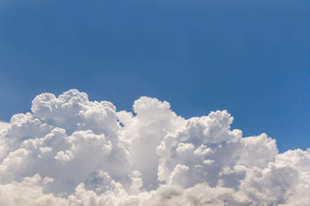 Blue sky with white clouds, nature background.の写真素材