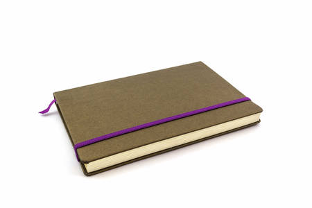 Brown Diary Book on white background. 