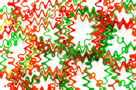 Abstract Multicolor rubber bands on white background.