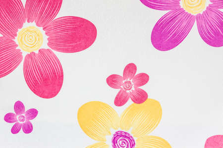 Art fabric flower pattern on textured background.