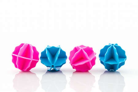 Colorful of washing ball, plastic balls for washing machine.の写真素材