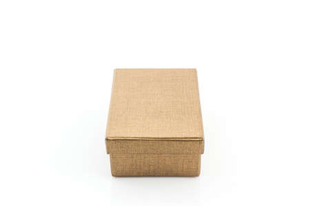 Brown shoe box on white background 