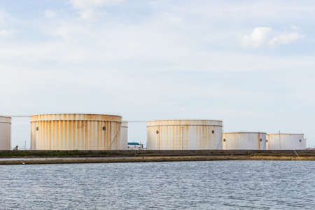 Oil tank or gas container in south of Thailand.の写真素材
