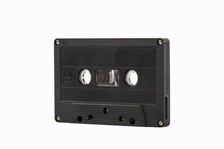 Closeup cassette tape isolate on white background.の写真素材