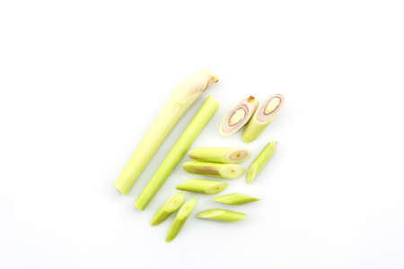 Lemon grass or Oil grass on white background.の写真素材