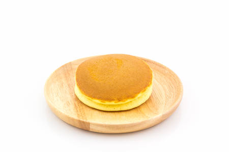 Dorayaki japanese snack, dorayaki is a japanese bread, japanese pancakes on white background.の写真素材