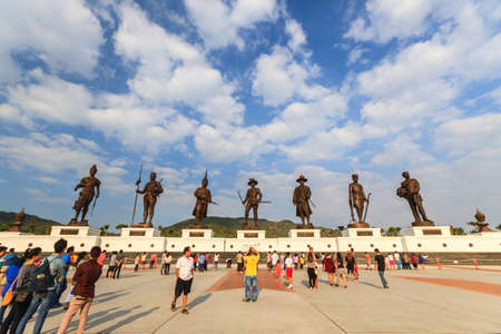 Hua Hin, Thailand - January 1, 2016: Ratchapak Park and the statues of seven former Thai kings were from loyalty constructed by the Royal Thai Army under royal permission from His Majesty King Bhumibol Adulyadej.のeditorial素材