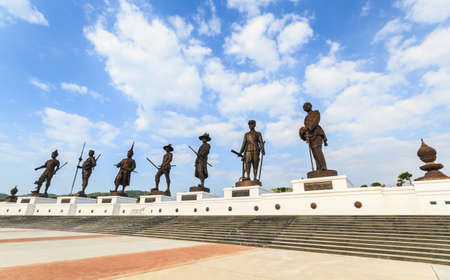 Hua Hin, Thailand - January 1, 2016: Ratchapak Park and the statues of seven former Thai kings were from loyalty constructed by the Royal Thai Army under royal permission from His Majesty King Bhumibol Adulyadej.のeditorial素材