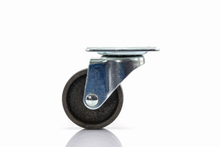 Industrial metal wheels or Caster steel wheels on white background.の写真素材