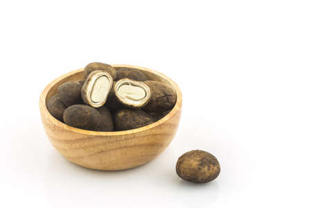 Sliced Barometer Earthstars mushroom on white background. Hygroscopic earthstar, False earthstar.の写真素材